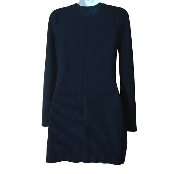 Free People Women's Small Criss Cross Side Slit Tunic Hi-Low Black Knit Sweater - Picture 5 of 5